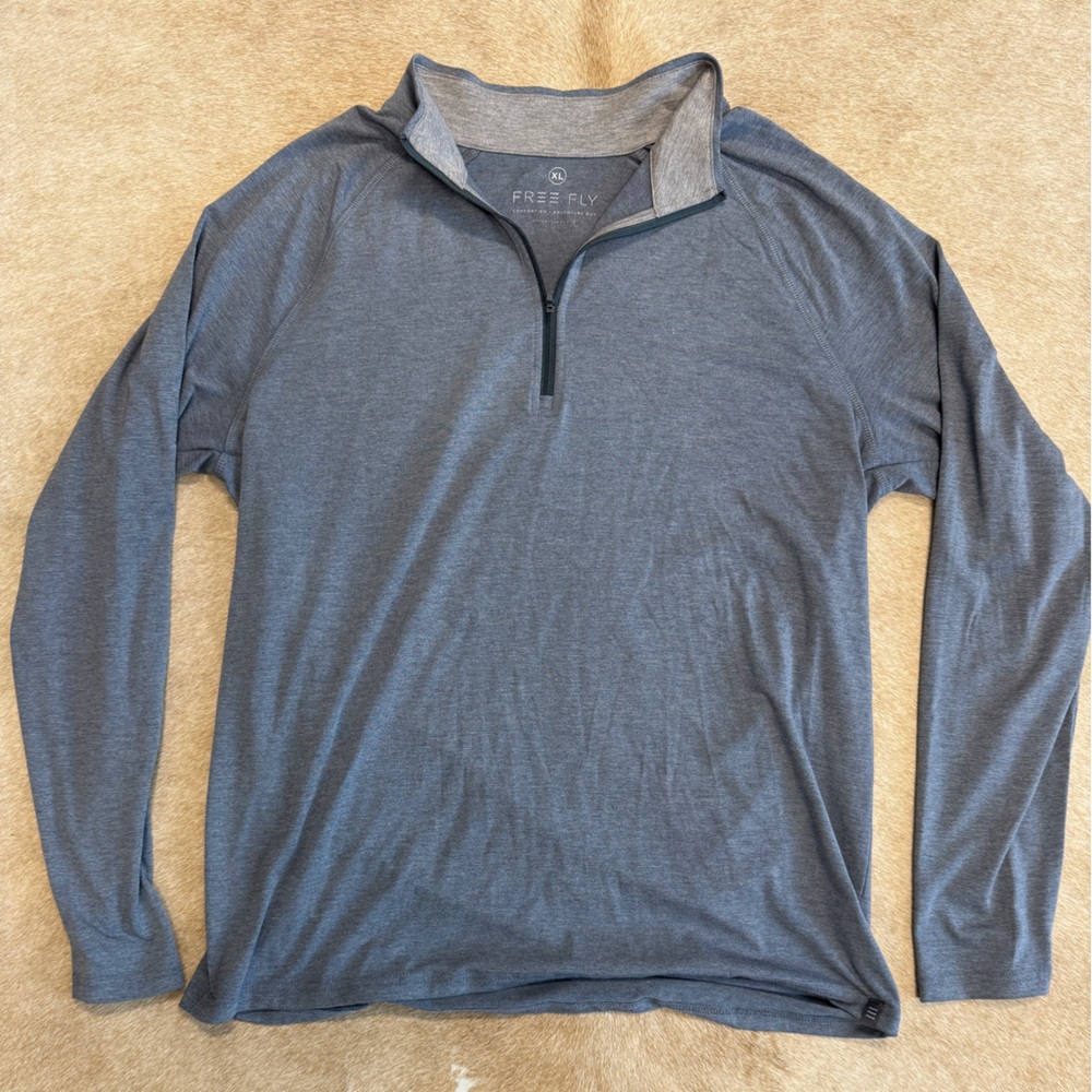 Gray Free Fly Quarter-Zip Pullover XL